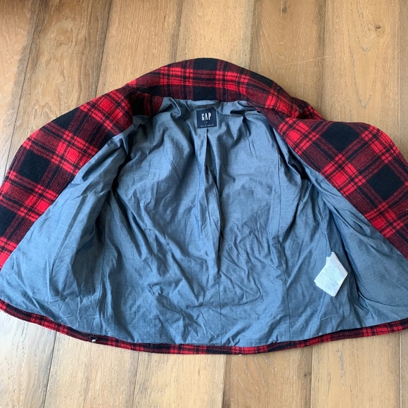 GAP Wool Red Buffalo  Plaid Jacket Like new - Picture 2 of 3
